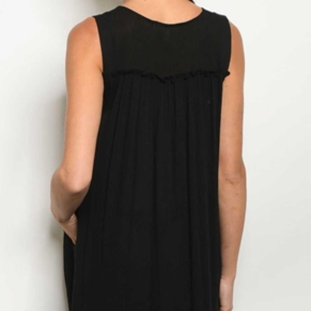 BLACK MIDI DRESS - Picture 3 of 10
